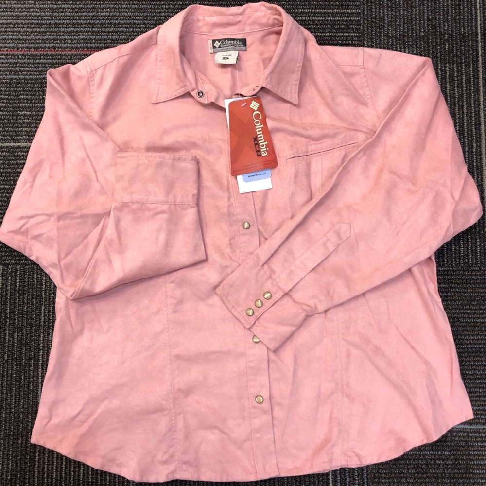 NWT Columbia Womens Pink Suede Shirt